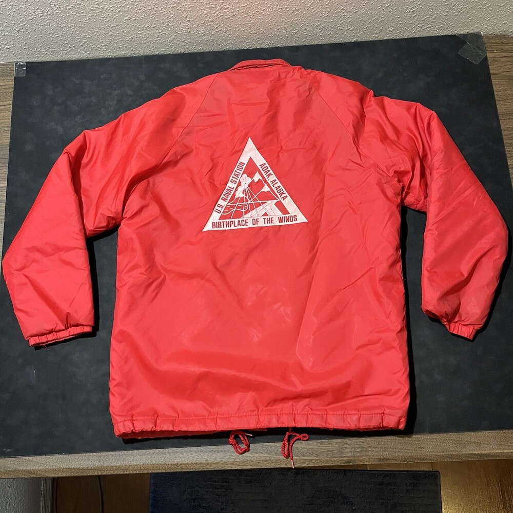 Marine Corps Jacket US Naval Station Alaska Vintage 70s Army Windbreaker Sherpa